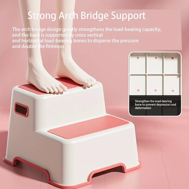 Poggiapiedi Per Bambini A Doppio Strato 1pc, Sgabello Per Toilette Per Bambini, Poggiapiedi Per Bambini Per Lavaggio A Mano, Doppio Design Antiscivolo