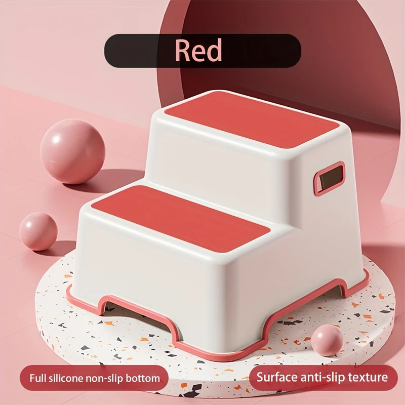 Poggiapiedi Per Bambini A Doppio Strato 1pc, Sgabello Per Toilette Per Bambini, Poggiapiedi Per Bambini Per Lavaggio A Mano, Doppio Design Antiscivolo