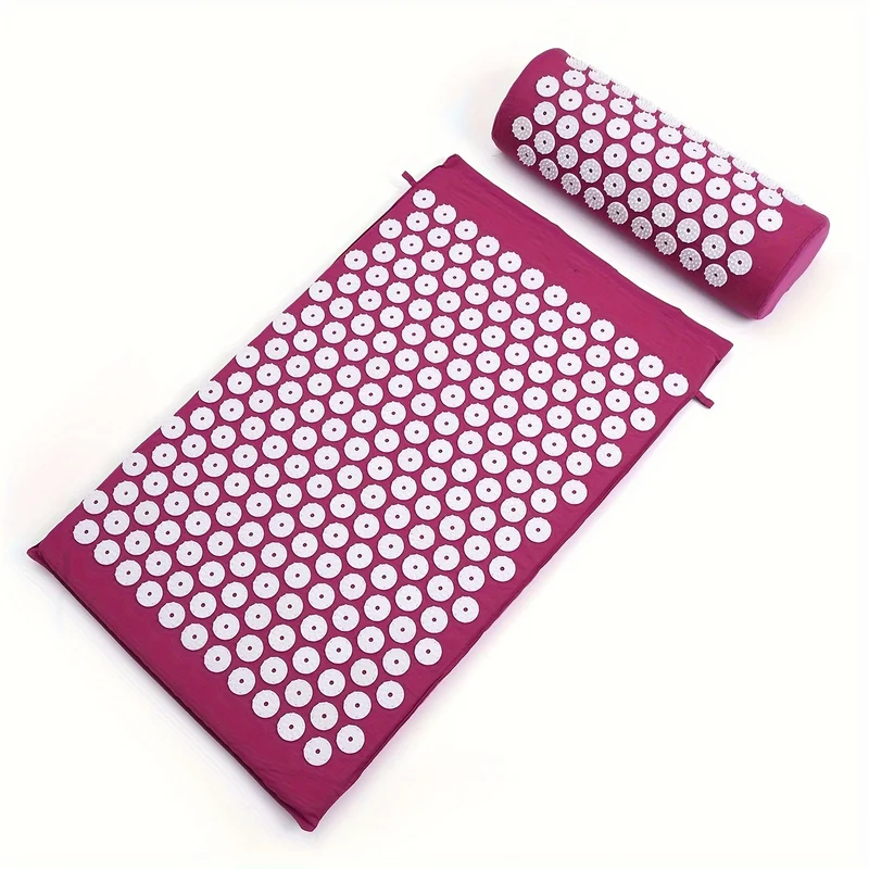 1pc Tappetino Massaggiatore Di Agopressione Yoga + Cuscino Massaggiatore Con Borsa Per Il Trasporto, Forniture Per Il Fitness Yoga Per Il Rilassamento Muscolare