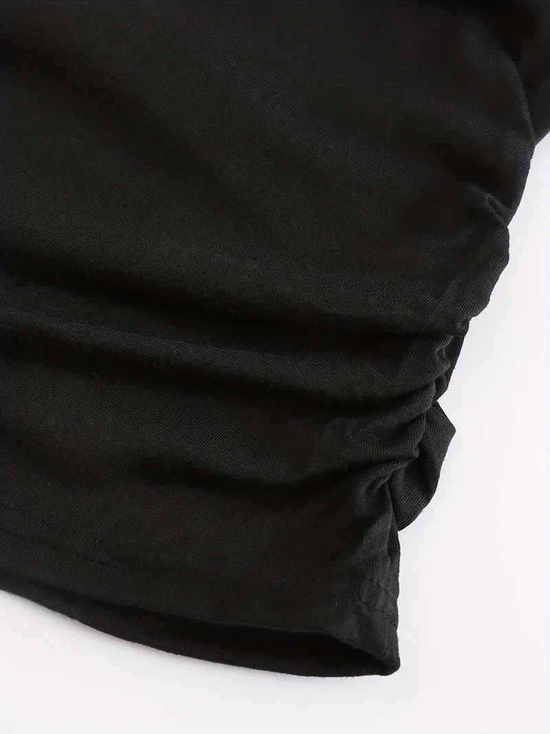 T-shirt premaman da donna alla moda e carina con stampa cappello di Natale, top da gravidanza casual traspirante per esterno
