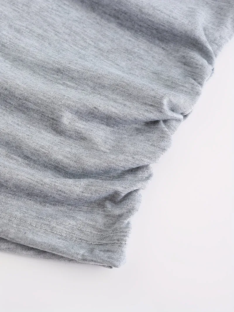 T-shirt premaman da donna alla moda e carina con stampa cappello di Natale, top da gravidanza casual traspirante per esterno