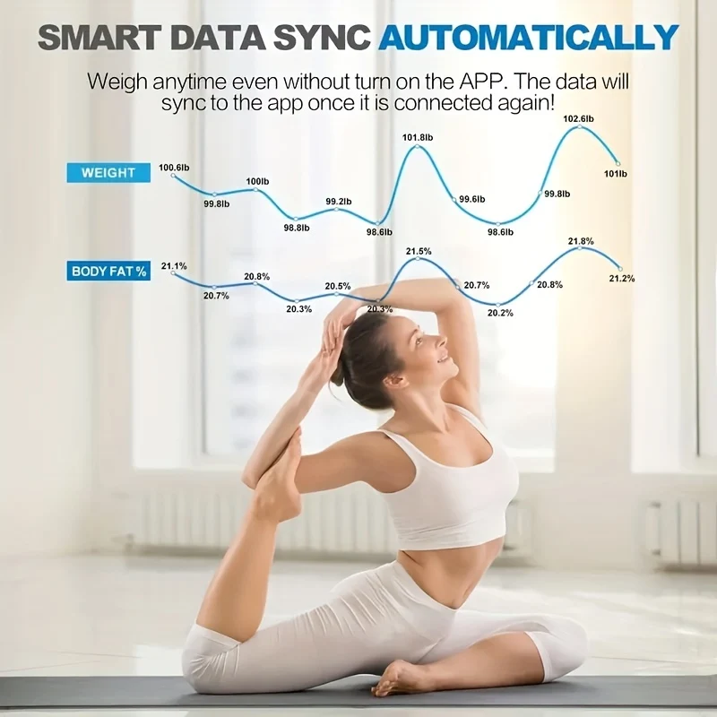 Smart Digital LED Scale Con App Per Telefono - Traccia Con Precisione Il Peso E Il Grasso Corporeo Senza Batterie