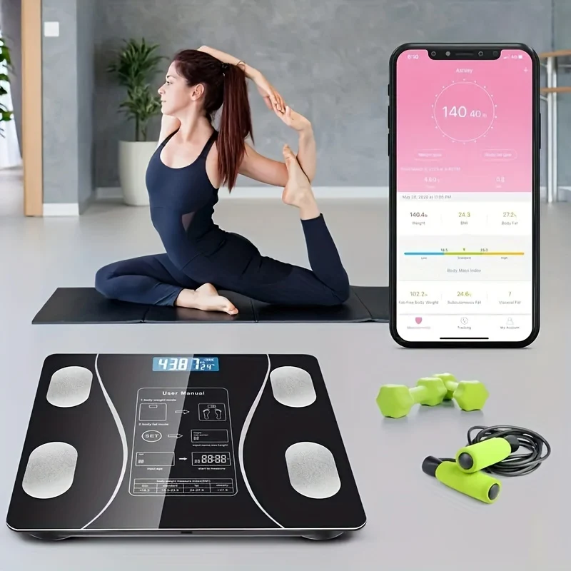 Smart Digital LED Scale Con App Per Telefono - Traccia Con Precisione Il Peso E Il Grasso Corporeo Senza Batterie