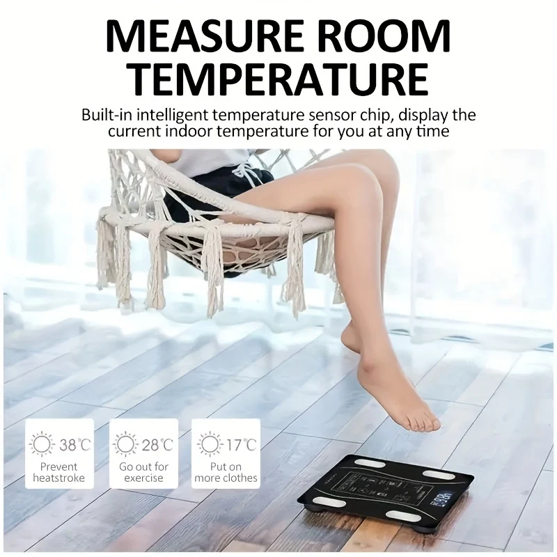 Smart Digital LED Scale Con App Per Telefono - Traccia Con Precisione Il Peso E Il Grasso Corporeo Senza Batterie