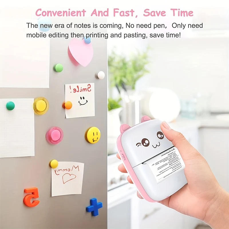 Mini Stampante, Stampante Termica Tascabile, Stampante Per Adesivi Portatile Senza Inchiostro, Compatibile Con IOS E Android, Stampante Fotografica Wireless Per La Stampa Di Etichette, Diari, Appunti Di Studio, Promemoria, Foto