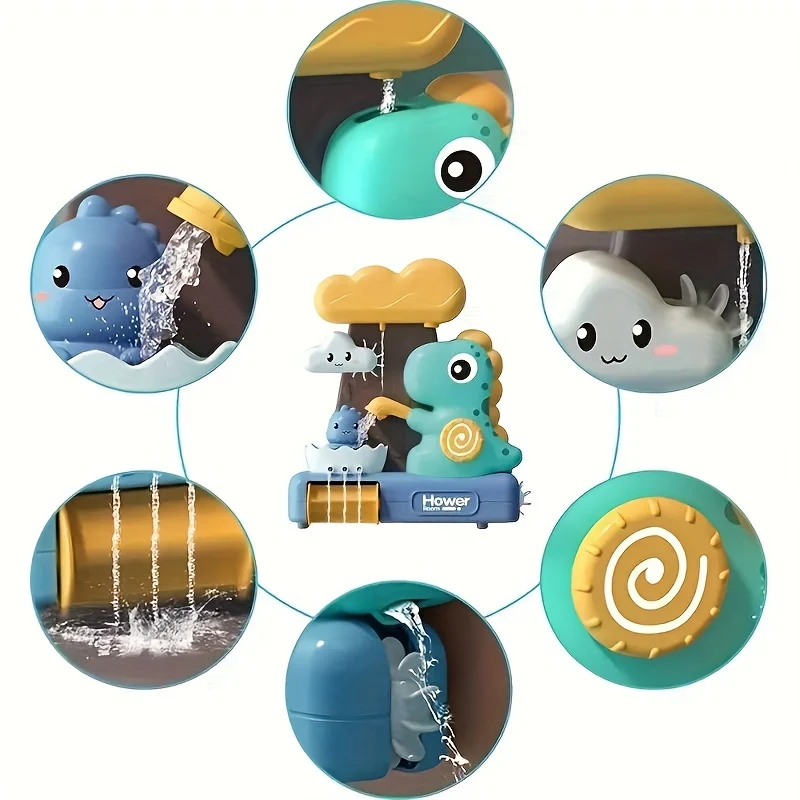 1pc Bagno Giocoso Dinosauro Carosello Giocattolo Da Bagno Vasca Da Bagno Doccia Gioco Giocattolo Giocattolo Da Bagno Per Bambini
