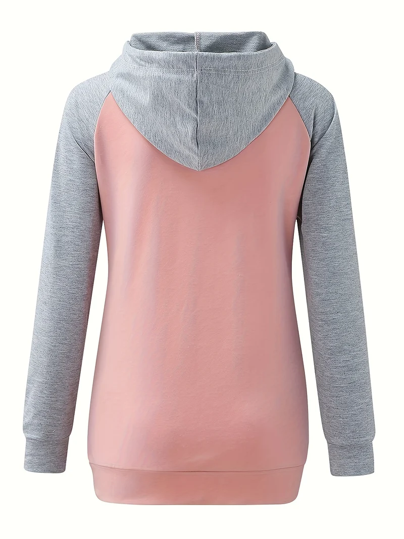 Felpe Con Cappuccio Premaman Con Colori A Contrasto Da Donna Felpa Con Cappuccio Alla Moda Top Per Allattamento Al Seno Per L'autunno Inverno, Abbigliamento Per Donne Incinte
