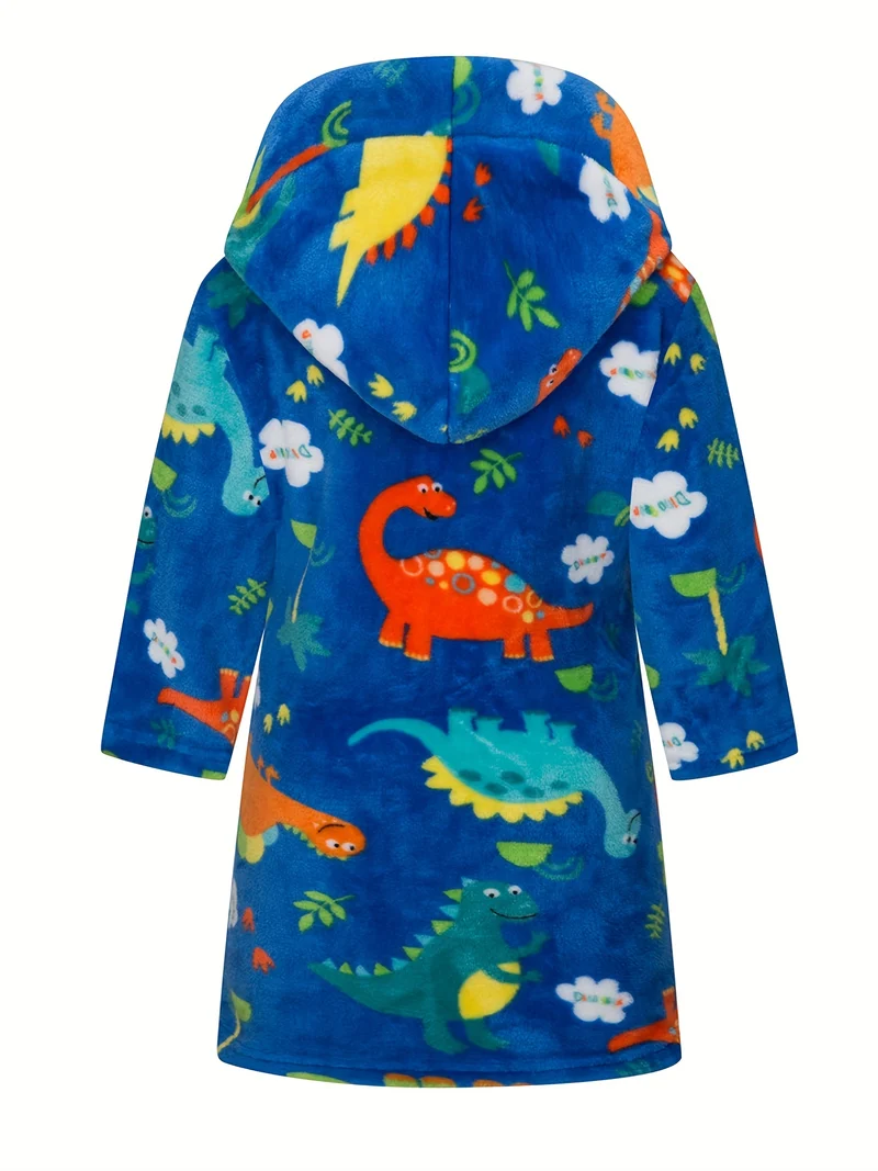 Kids Flanella Accappatoi Ragazzi Cappuccio Robes Morbido Astronauta Pianeta Stampa Abbigliamento Da Notte Bambini Abbigliamento