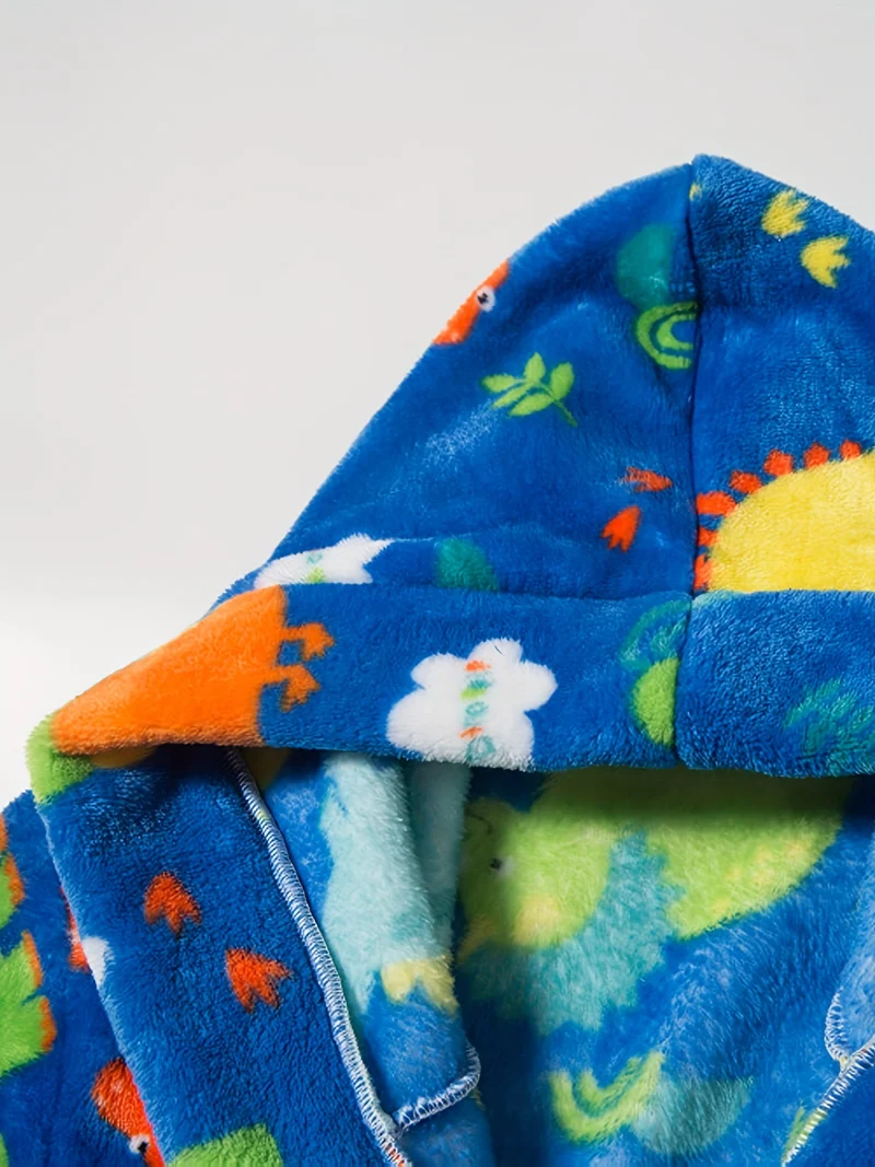 Kids Flanella Accappatoi Ragazzi Cappuccio Robes Morbido Astronauta Pianeta Stampa Abbigliamento Da Notte Bambini Abbigliamento