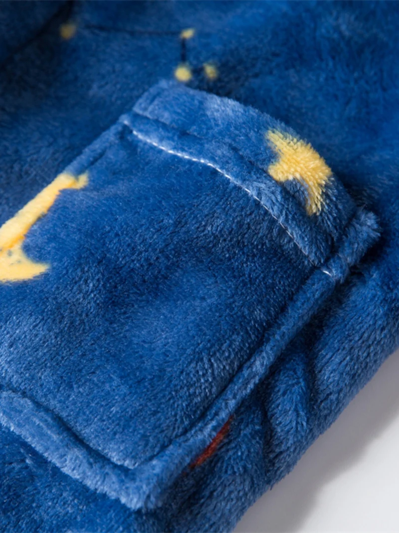 Kids Flanella Accappatoi Ragazzi Cappuccio Robes Morbido Astronauta Pianeta Stampa Abbigliamento Da Notte Bambini Abbigliamento