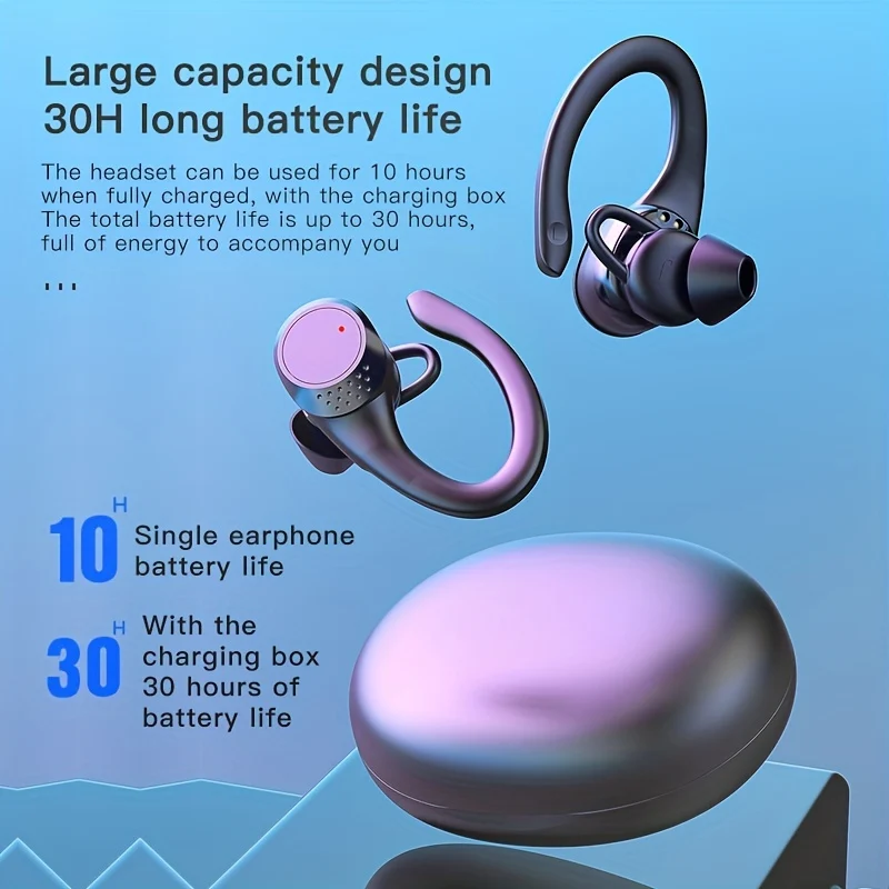 Cuffie Wireless TWS Con Orecchio Sospeso: Goditi Musica, Chiamate E Sport Con Riduzione Del Rumore E Comfort!