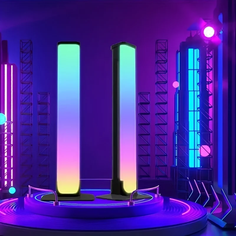 Due Smart LED Light Bars, 1 Set, Luce Notturna RGB Con Controllo Remoto E Controllo APP, Sincronizzazione Musicale Retroilluminazione Per Giochi TV Decorazione Della Camera Da Letto, Lampada Da Tavolo