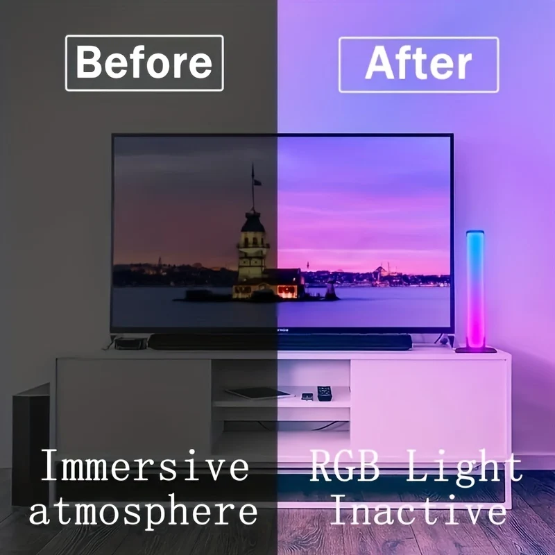 Due Smart LED Light Bars, 1 Set, Luce Notturna RGB Con Controllo Remoto E Controllo APP, Sincronizzazione Musicale Retroilluminazione Per Giochi TV Decorazione Della Camera Da Letto, Lampada Da Tavolo