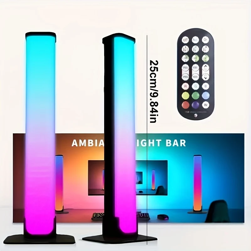 Due Smart LED Light Bars, 1 Set, Luce Notturna RGB Con Controllo Remoto E Controllo APP, Sincronizzazione Musicale Retroilluminazione Per Giochi TV Decorazione Della Camera Da Letto, Lampada Da Tavolo