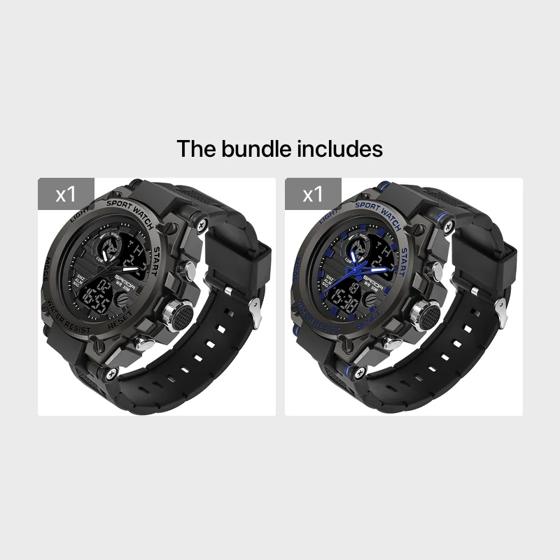HOOSHU Orologi Da Uomo Sport All'aperto Impermeabile Data Analogica Display Doppio Multifunzione Tattiche LED Allarme Cronometro