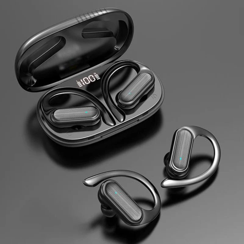Wireless Earbuds, Cuffie Sportive Con Custodia Di Ricarica A Display Digitale LED, Auricolari Stereo Con Microfono Per Telefono Computer Laptop Sport