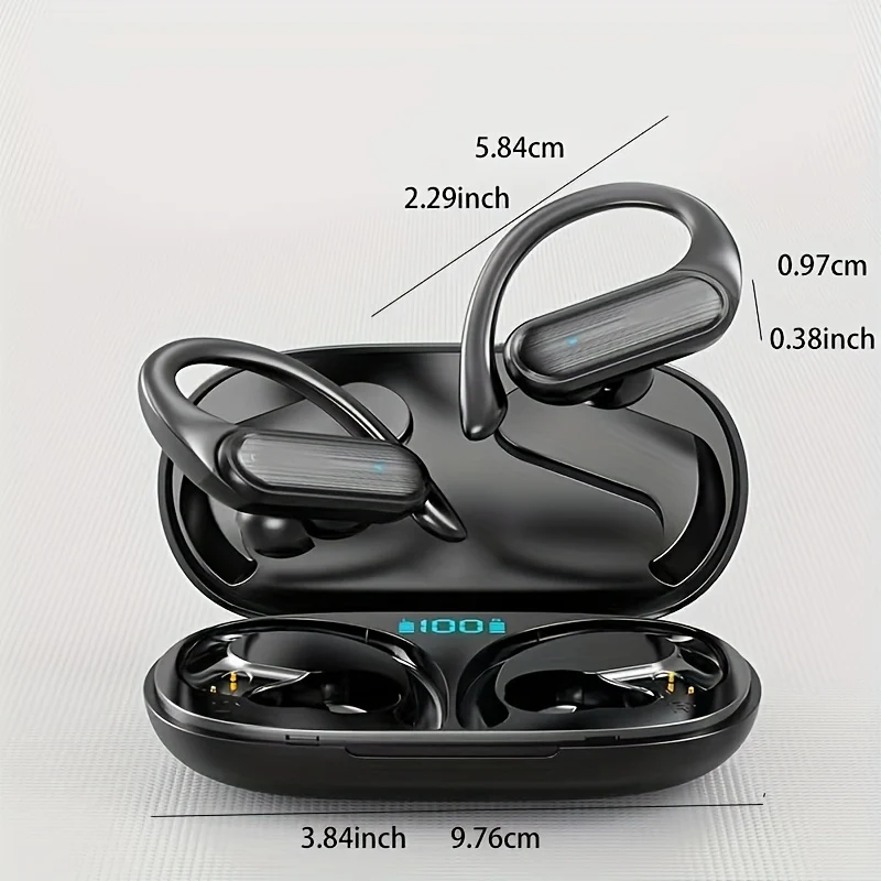Wireless Earbuds, Cuffie Sportive Con Custodia Di Ricarica A Display Digitale LED, Auricolari Stereo Con Microfono Per Telefono Computer Laptop Sport