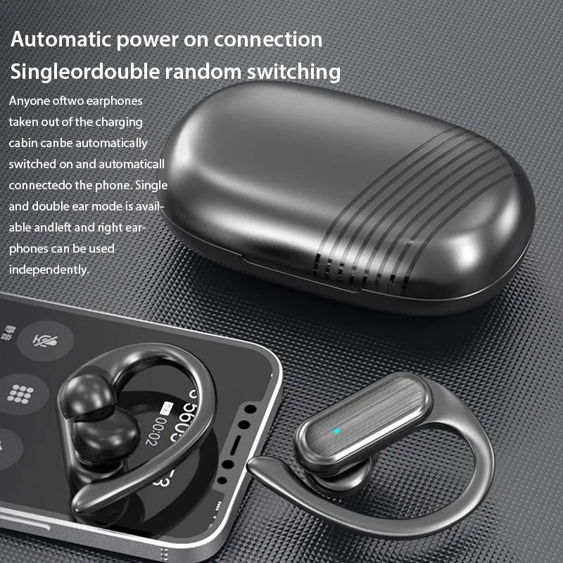 Wireless Earbuds, Cuffie Sportive Con Custodia Di Ricarica A Display Digitale LED, Auricolari Stereo Con Microfono Per Telefono Computer Laptop Sport
