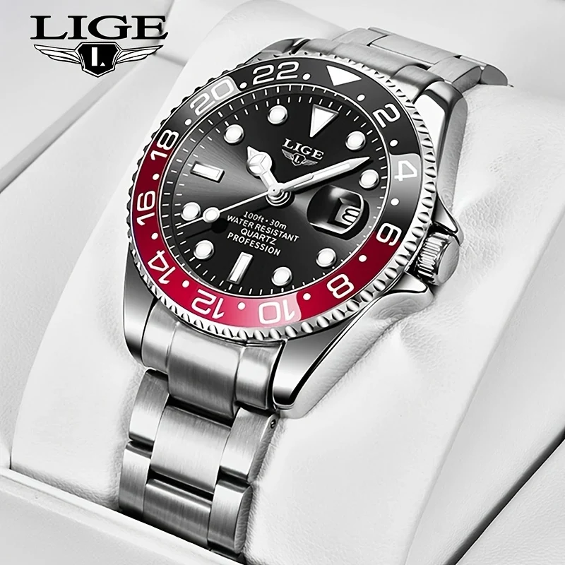 LIGE Luminoso Orologio Impermeabile Da Uomo