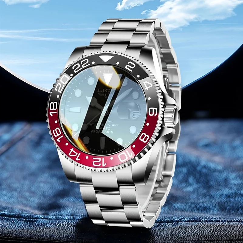 LIGE Luminoso Orologio Impermeabile Da Uomo