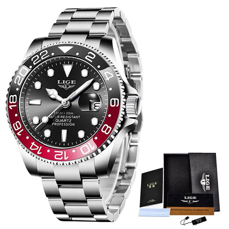 LIGE Luminoso Orologio Impermeabile Da Uomo