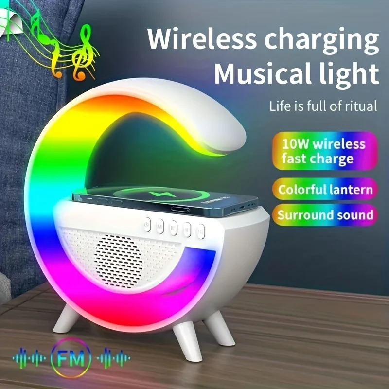 Altoparlanti Di Ricarica Wireless - Altoparlanti Multifunzione Intelligenti Con Ricarica Wireless, Lampada Da Comodino E Lampada Da Tavolo Per Il Soggiorno