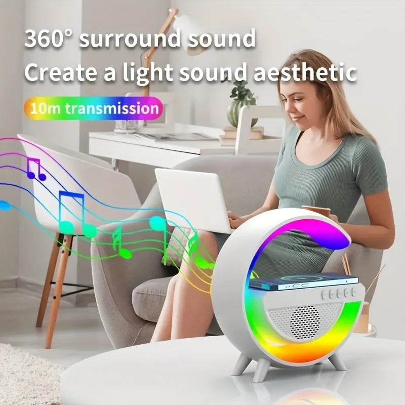Altoparlanti Di Ricarica Wireless - Altoparlanti Multifunzione Intelligenti Con Ricarica Wireless, Lampada Da Comodino E Lampada Da Tavolo Per Il Soggiorno