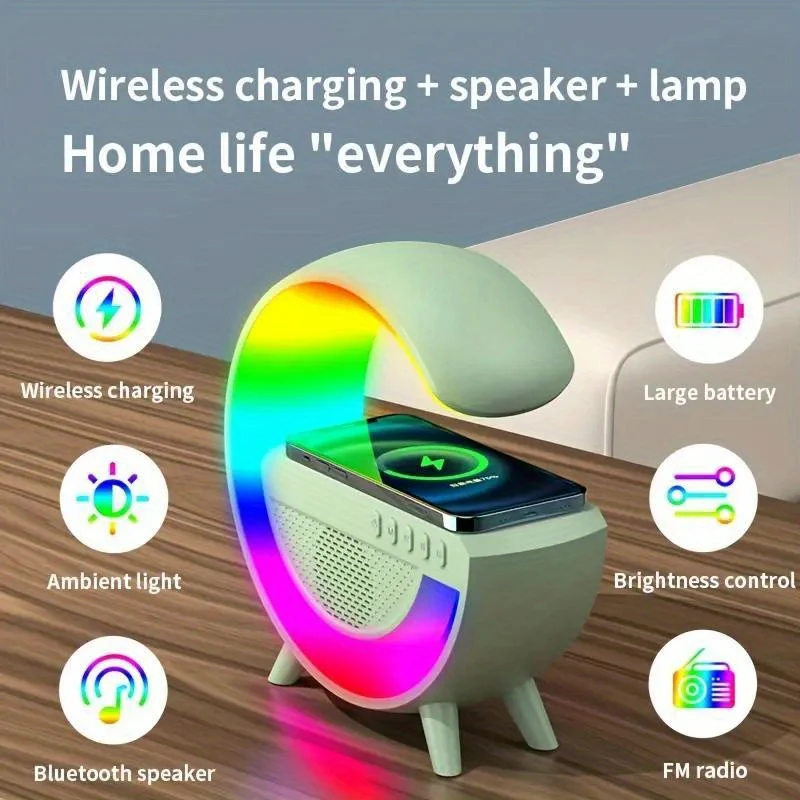 Altoparlanti Di Ricarica Wireless - Altoparlanti Multifunzione Intelligenti Con Ricarica Wireless, Lampada Da Comodino E Lampada Da Tavolo Per Il Soggiorno