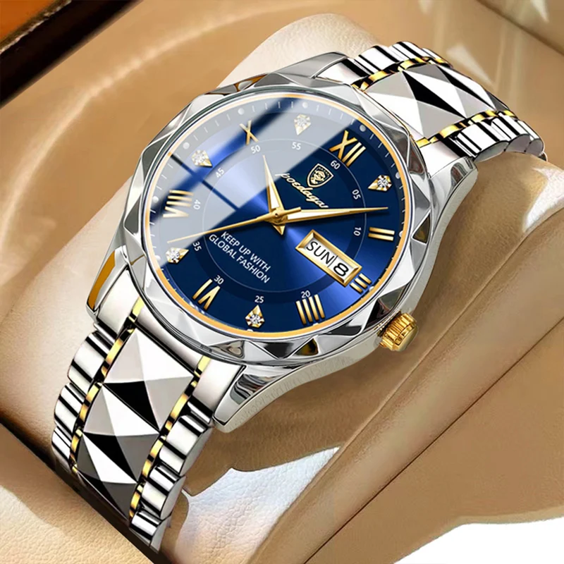 POEDAGAR Orologio Da Uomo Di Lusso Delle Migliori Marche Orologio Da Uomo Impermeabile Luminoso Con Data Diurna Orologio Da Uomo Al Quarzo In Acciaio Inossidabile