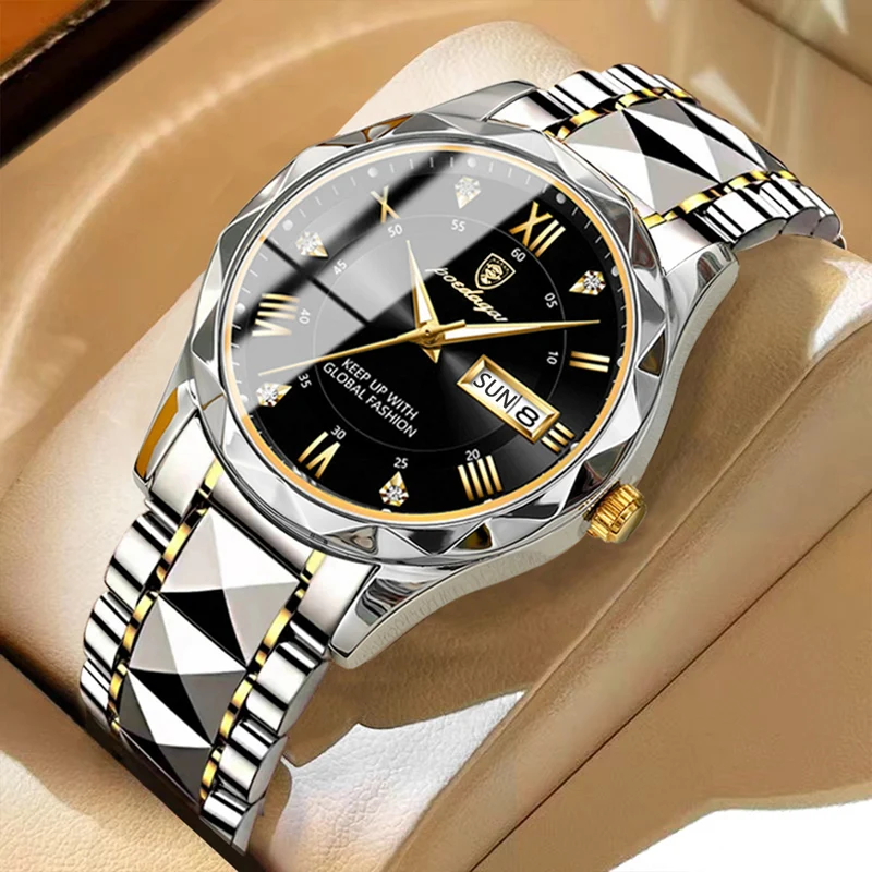 POEDAGAR Orologio Da Uomo Di Lusso Delle Migliori Marche Orologio Da Uomo Impermeabile Luminoso Con Data Diurna Orologio Da Uomo Al Quarzo In Acciaio Inossidabile