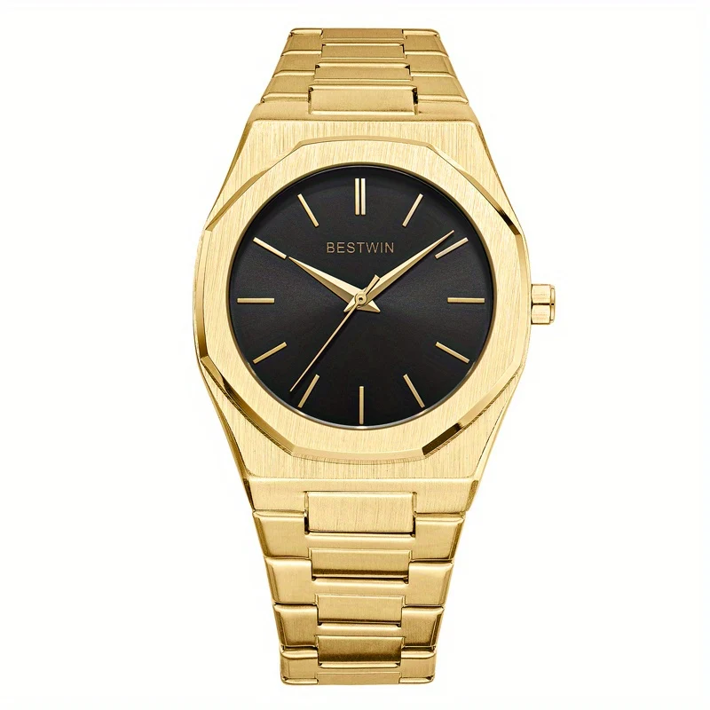 Orologio Da Uomo Alla Moda Con Cinturino In Acciaio Legato, Quadrante A Linea Semplice, Orologio Da Polso Per Uomo D'affari E Feste Con Movimento Al Quarzo