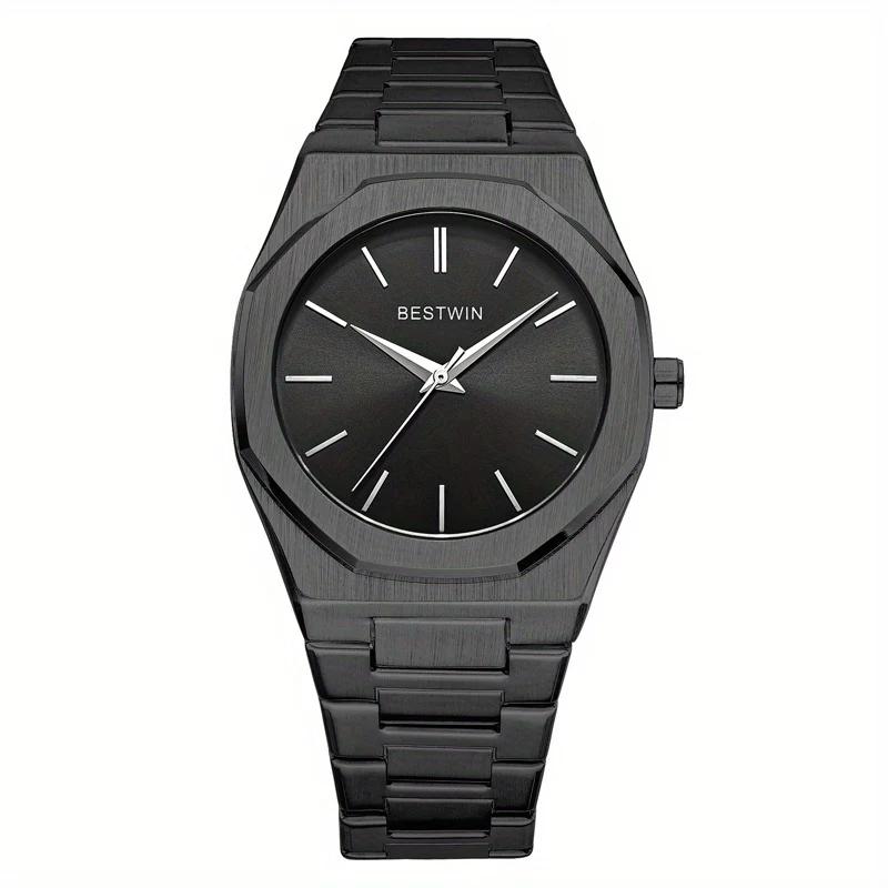 Orologio Da Uomo Alla Moda Con Cinturino In Acciaio Legato, Quadrante A Linea Semplice, Orologio Da Polso Per Uomo D'affari E Feste Con Movimento Al Quarzo