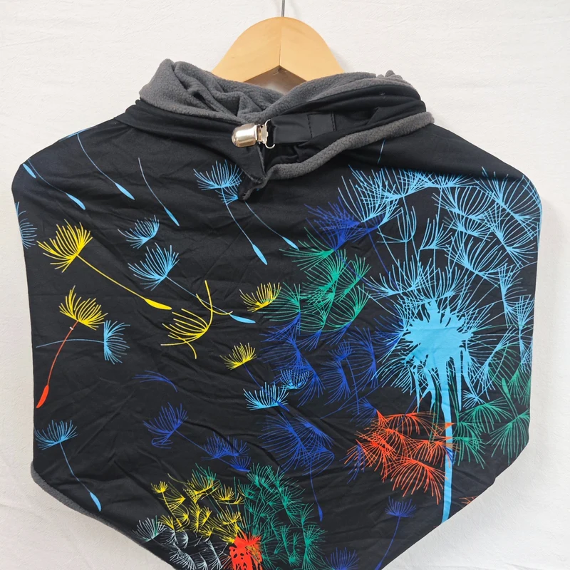 Sciarpa A Triangolo Stampata Con Fiore Di Tarassaco, Elegante Fibbia Metallica, Scialle Elasticizzato, Protezione Calda Del Collo Per Donne Autunno Inverno