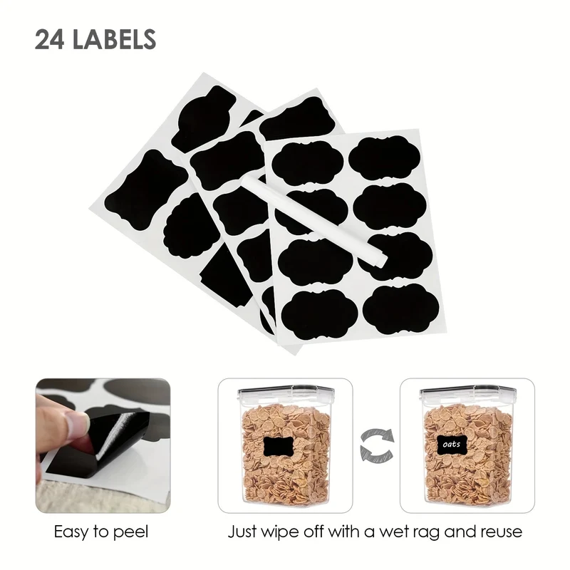 4/8/10 Pezzi Set Di Contenitori Per Alimenti Ermetici Con Coperchi, Contenitori Per La Dispensa E La Cucina In Plastica Privi Di BPA Per Cereali, Farina, Zucchero, Con Etichette