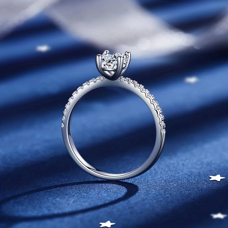 925 Sterling Silver Rettangolare Moissanite Anello a forma di gemma Anello Proposta di matrimonio Fidanzamento Anniversario di matrimonio Regalo di compleanno
