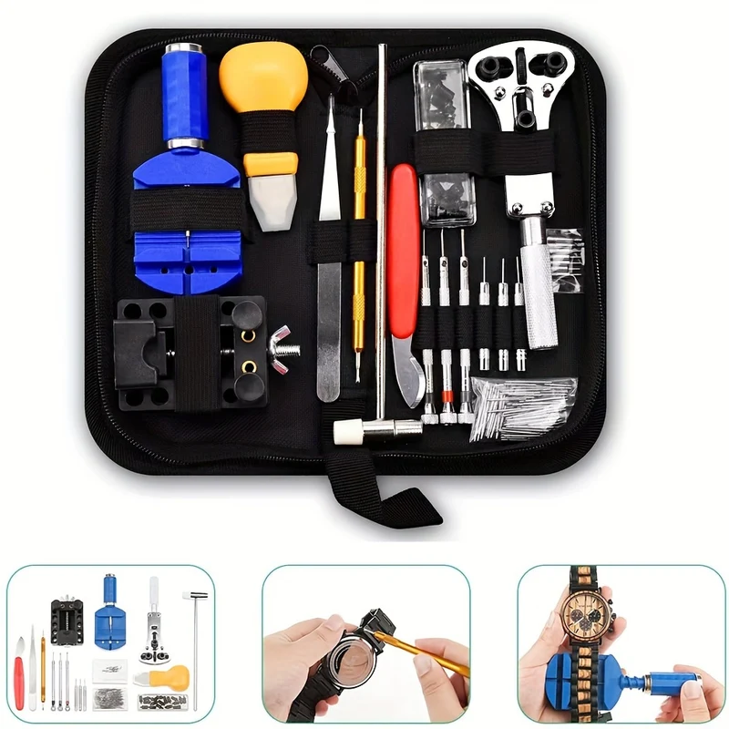 147 Pcs Kit Di Strumenti Per La Riparazione Di Orologi, Set Di Strumenti Professionali Per La Barra A Molla, Set Di Strumenti Per La Spilla Di Collegamento Del Cinturino Per Orologi Con Custodia Per Il Trasporto