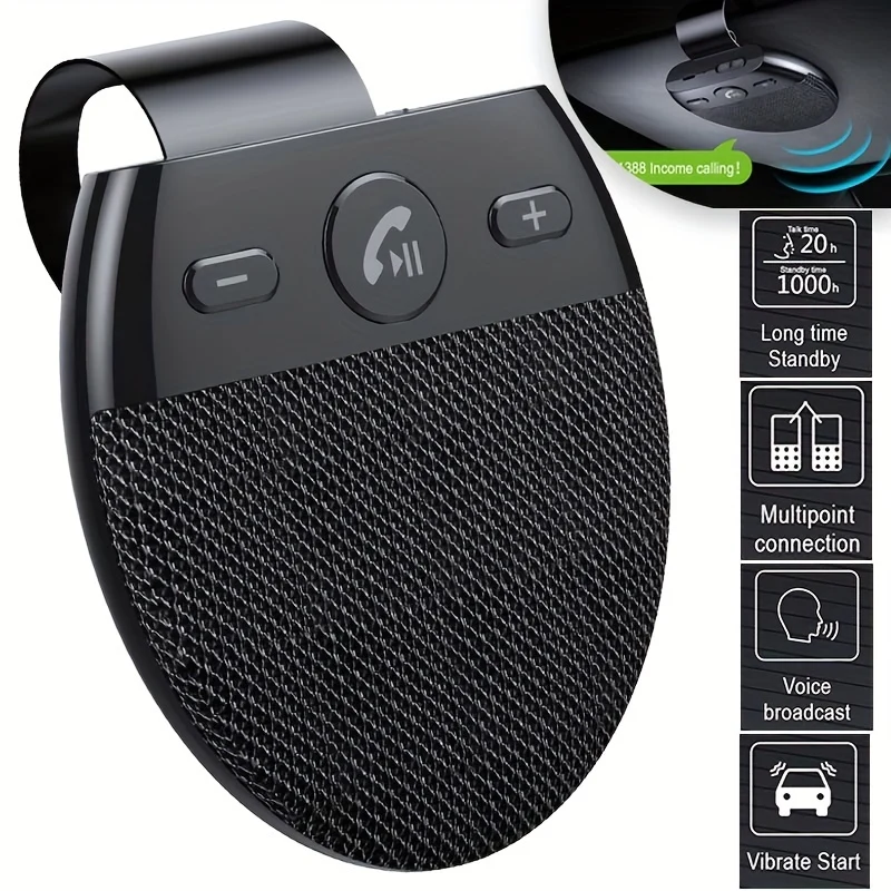 Kit Per Auto Wireless Visiera Parasole Vivavoce Per Auto Lettore Musicale MP3 Accensione Automatica E Connettività Doppio Telefono Altoparlante Vivavoce Multipunto Accessori Per Auto