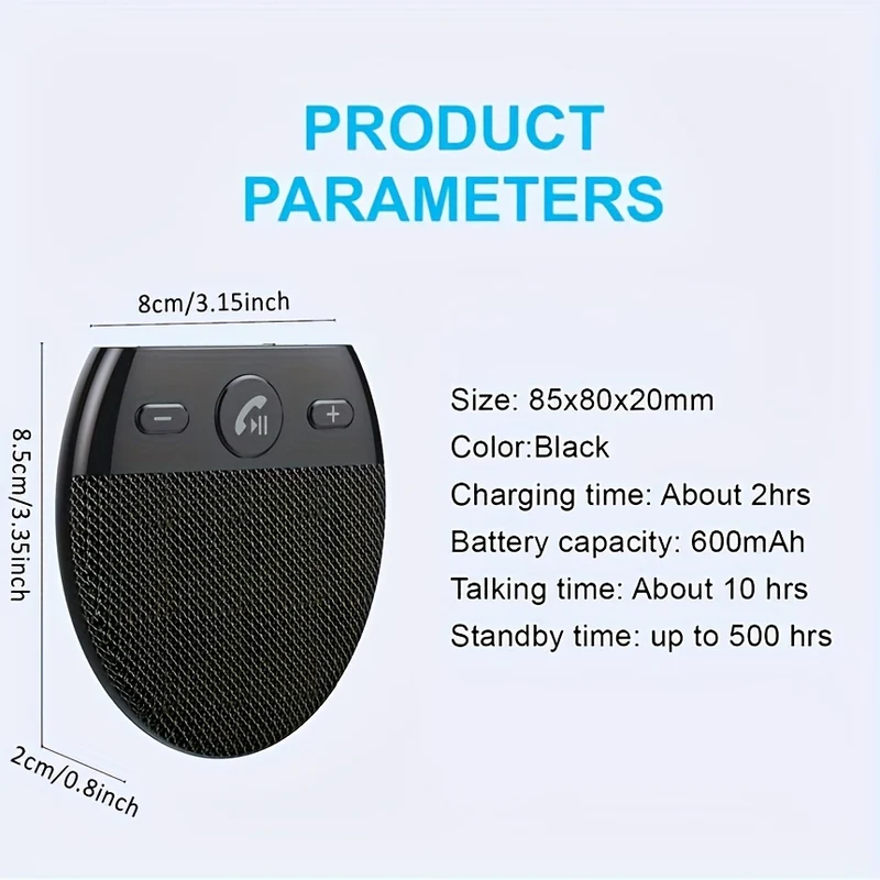 Kit Per Auto Wireless Visiera Parasole Vivavoce Per Auto Lettore Musicale MP3 Accensione Automatica E Connettività Doppio Telefono Altoparlante Vivavoce Multipunto Accessori Per Auto
