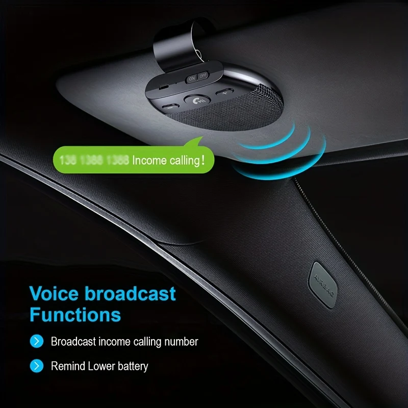 Kit Per Auto Wireless Visiera Parasole Vivavoce Per Auto Lettore Musicale MP3 Accensione Automatica E Connettività Doppio Telefono Altoparlante Vivavoce Multipunto Accessori Per Auto
