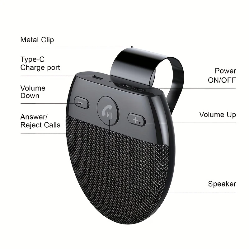 Kit Per Auto Wireless Visiera Parasole Vivavoce Per Auto Lettore Musicale MP3 Accensione Automatica E Connettività Doppio Telefono Altoparlante Vivavoce Multipunto Accessori Per Auto