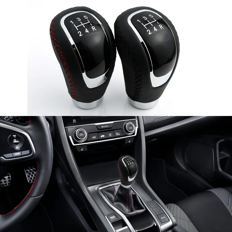 Pomello del cambio a 5 velocità, pomello del cambio in pelle Leva del cambio Trasmissione adatta alla maggior parte delle auto manuali Camion SUV Veicolo