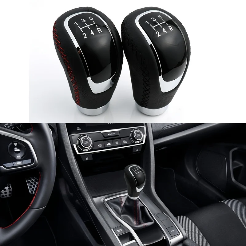 Pomello del cambio a 5 velocità, pomello del cambio in pelle Leva del cambio Trasmissione adatta alla maggior parte delle auto manuali Camion SUV Veicolo
