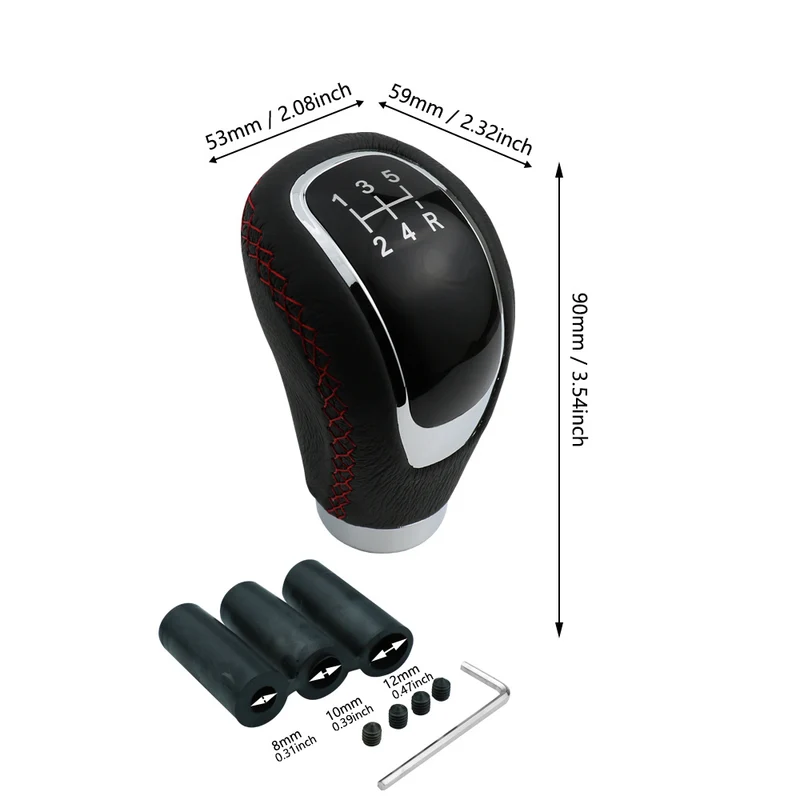 Pomello del cambio a 5 velocità, pomello del cambio in pelle Leva del cambio Trasmissione adatta alla maggior parte delle auto manuali Camion SUV Veicolo
