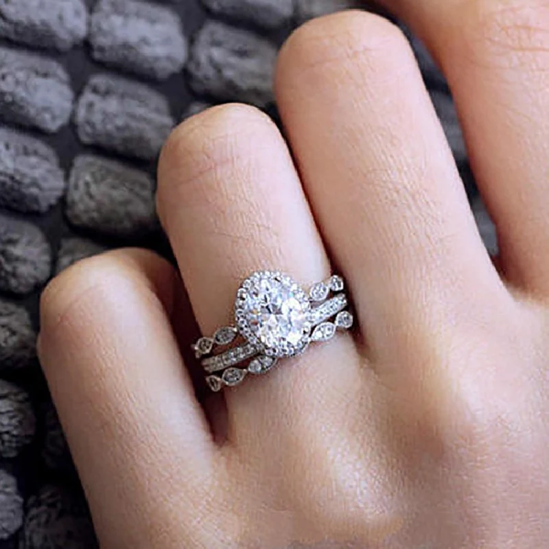 1ct Anelli Di Impilamento Di Promessa Di Moissanite 925 Anelli Di Fidanzamento / Matrimonio In Argento Sterling Decorazione Per La Festa Serale Con Certificato E Scatola Regalo
