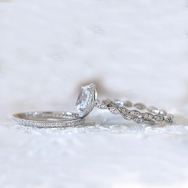 1ct Anelli Di Impilamento Di Promessa Di Moissanite 925 Anelli Di Fidanzamento / Matrimonio In Argento Sterling Decorazione Per La Festa Serale Con Certificato E Scatola Regalo