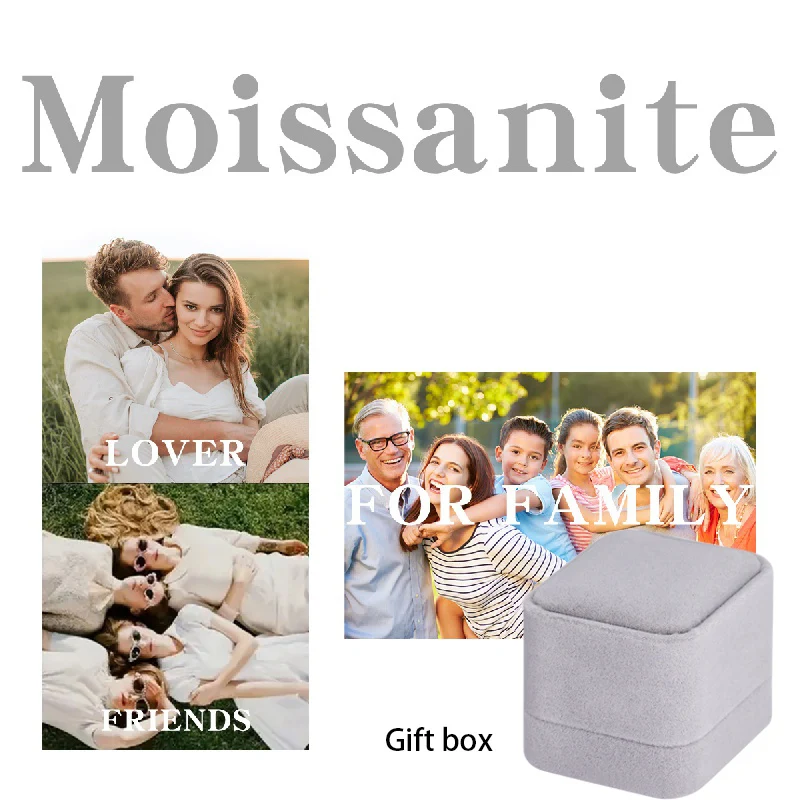 1ct Anelli Di Impilamento Di Promessa Di Moissanite 925 Anelli Di Fidanzamento / Matrimonio In Argento Sterling Decorazione Per La Festa Serale Con Certificato E Scatola Regalo