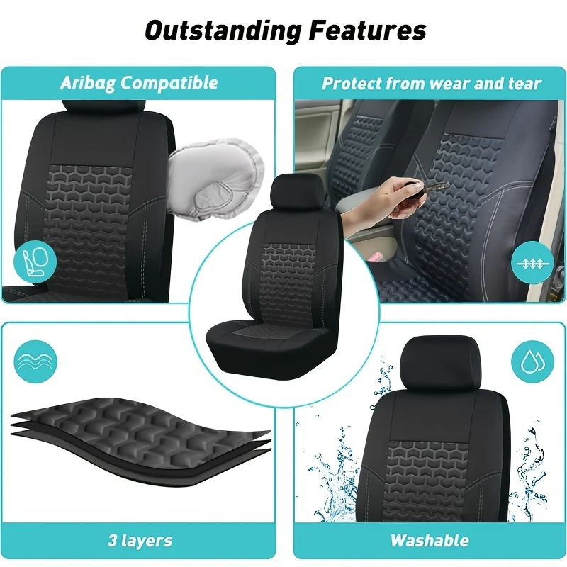 Coprisedili per auto, coppie anteriori in poliestere grigio nero marrone chiaro blu rosso cuscino per seggiolino auto protezione universale per seggiolino auto decorazione accessori auto schiuma spessa