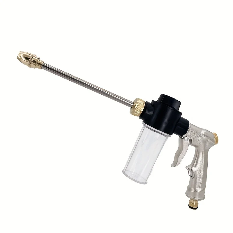 Ugello per pistola ad acqua per lavaggio auto ad alta pressione 1pc, irrigazione da giardino strumento per irrigazione rubinetto per pistola ad acqua con asta lunga in schiuma per uso domestico in auto
