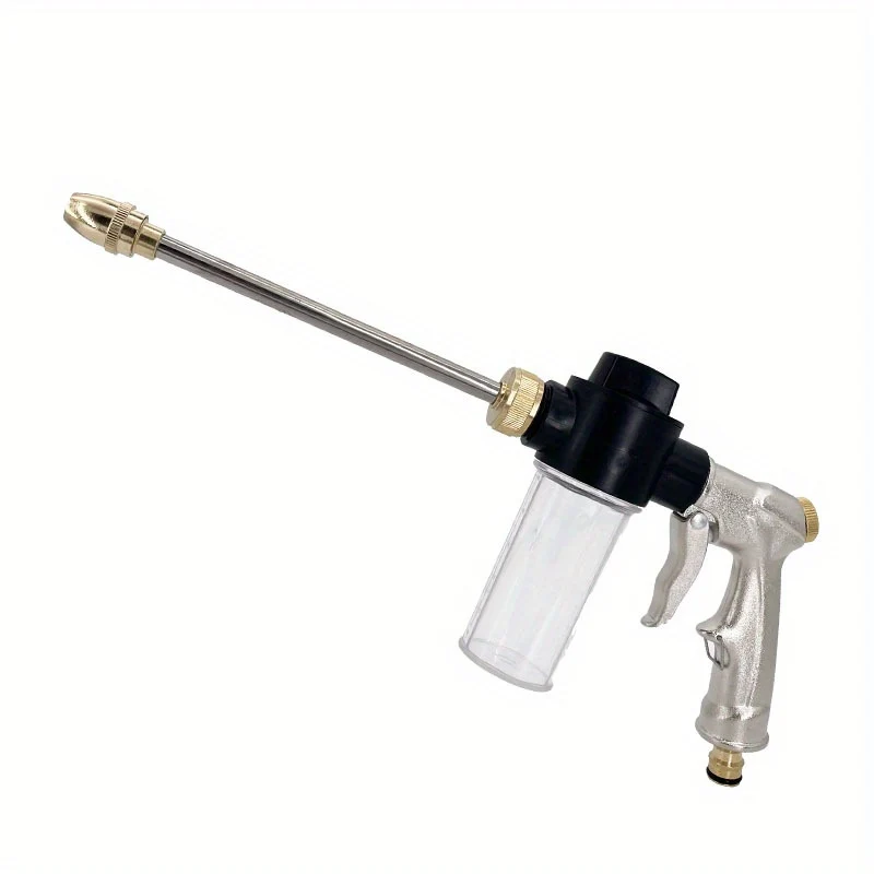 Ugello per pistola ad acqua per lavaggio auto ad alta pressione 1pc, irrigazione da giardino strumento per irrigazione rubinetto per pistola ad acqua con asta lunga in schiuma per uso domestico in auto