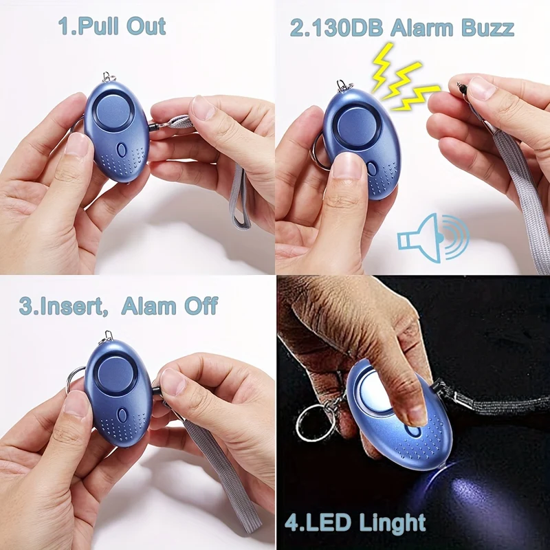 9 Pezzi/set Set Di Portachiavi Per Autodifesa, Set Completo Di Portachiavi Di Sicurezza Con Allarme Personale, Accessori Per Portachiavi Con Rompifinestre Regali Di Compleanno Per Mamme Donne Ragazze